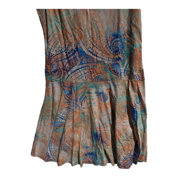 LRL RALPH LAUREN JEANS‎ CO Paisley Sleeveless Ruffle Dress - Size Large - Picture 6 of 7